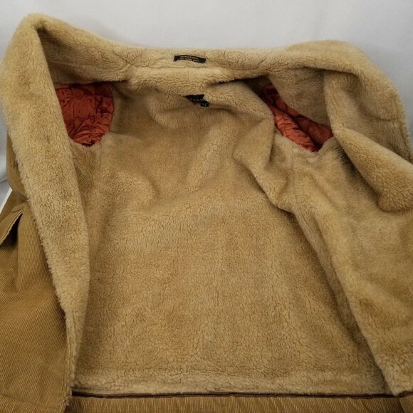 Peters All Weather Wear Corduroy Coat Size 42 Vintage 60s Faux Fur Lining Collar - Picture 7 of 12